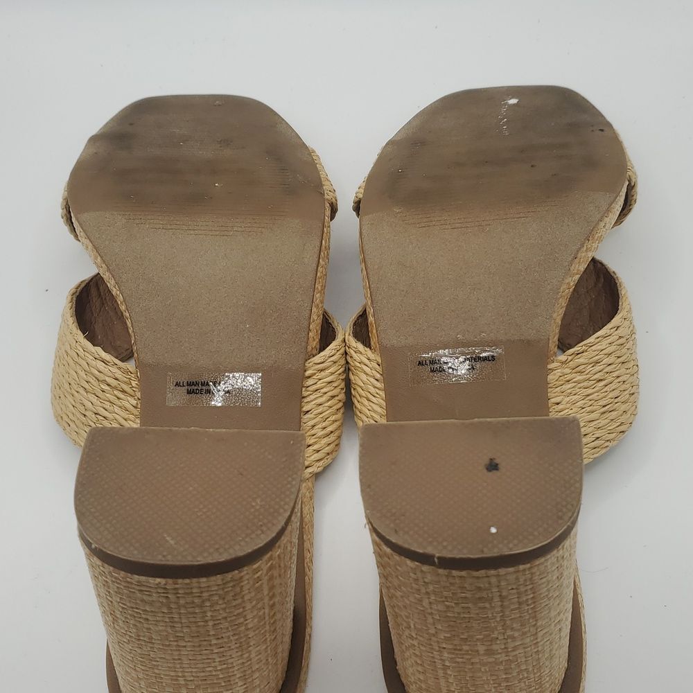 Dolce Vita Women's Woven Tan Chunky Heel Sandals Size 9.5 - Picture 6 of 6